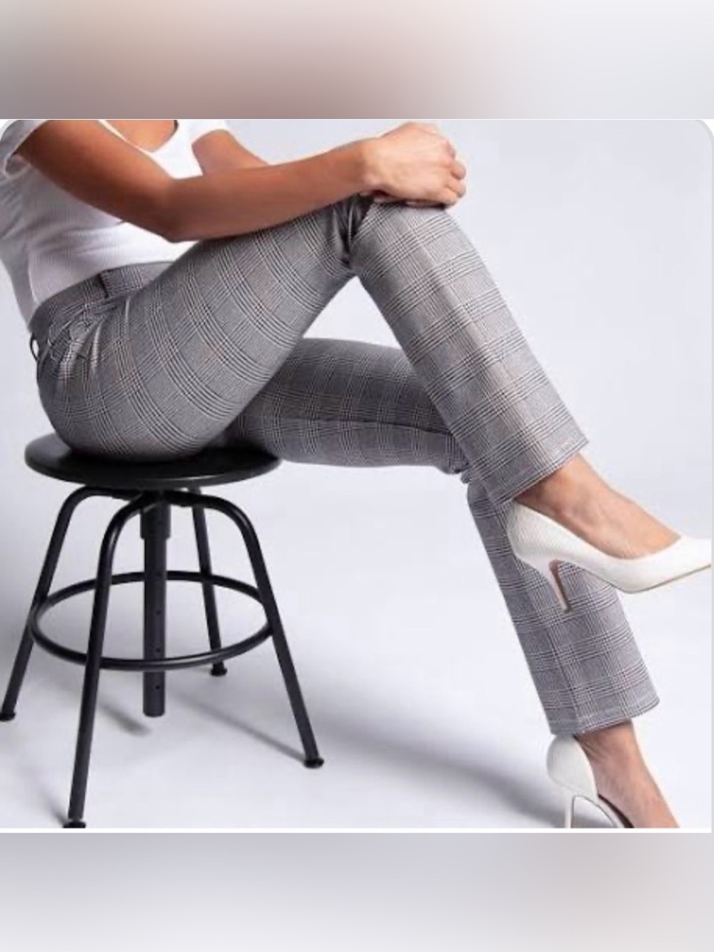 Express Gray Plaid Ankle Pants columnist 2 regular